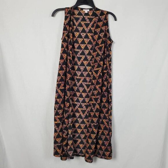 LulaRoe SMALL Black Print Open Front Cardigan Cover Top - Picture 2 of 10